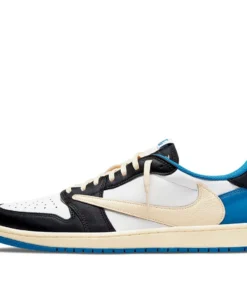 Air Jordan 1 Retro Low x Fragment Design x Travis Scott x 'Sail Black Military Blue'